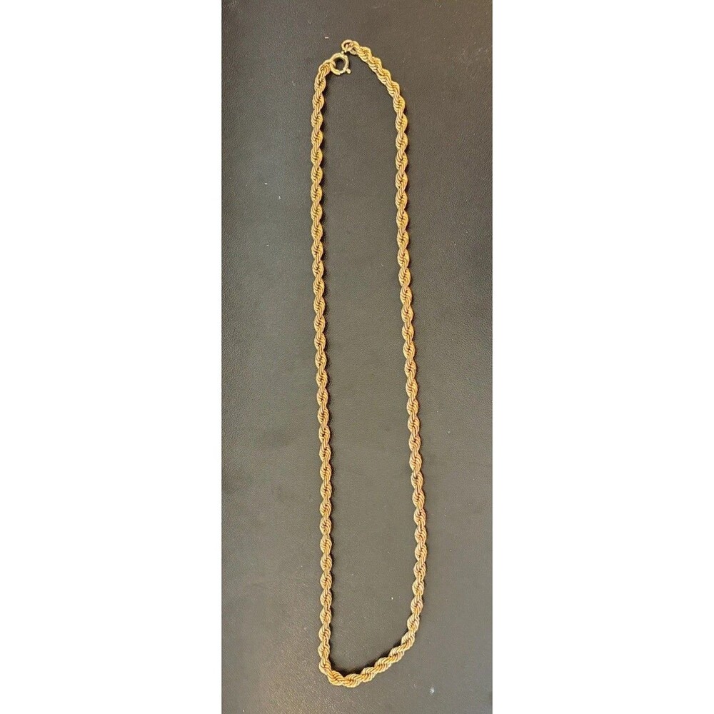 Vintage 12K Gold Filled Rope Chain Necklace 18" 8g Classic Diamond Cut 1/20 12K